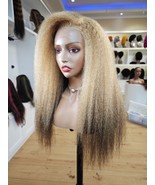 613b blonde kinky straight human hair wig/Ombre blonde kinky straight wig - £284.45 GBP+