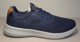 Skechers Size 10.5 M DELSON Navy Blue Lace Sneakers New Men&#39;s Shoes - £86.25 GBP