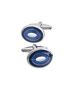 Oval Blue Cufflinks - £15.17 GBP