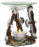 King Of The Sky Soaring Trinity Bald Eagles Oil Wax Warmer Candle Holder... - $605.17 MXN