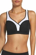 Le Mystere Wireless Sports Bra Sz 32D Black White - $26.33