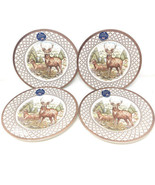 Royal Stafford England Stag Deer Thanksgiving 8 Dinner Plates New - $3,238.43 MXN