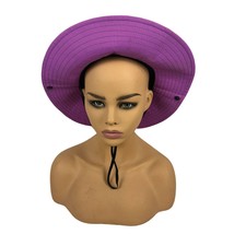 Sun Shade Purple &amp; Gray Wide Brim Hat With Chin Strap &amp; Mesh Panels - $18.50