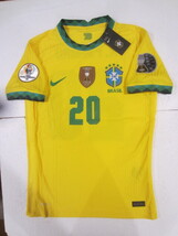 An item in the Sports Mem, Cards & Fan Shop category: Roberto Firmino Brazil 2021 Copa America Match Slim Home Soccer Jersey 2020-2021