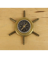Vtg Brass Compass Nautical Wheel Floating Dial Maritime - £15.73 GBP