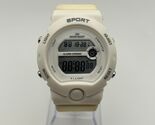 White Digital Sports Watch 30M WR Stainless Steel , 40mm Working New Bat... - $22.31