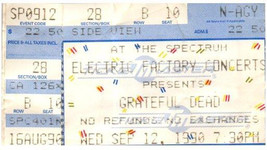 Grateful Morti Concerto Ticket Stub Settembre 12 1990 Philadelphia Pennsylvania - £38.06 GBP