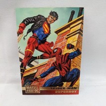 Marvel Versus DC Trading Card Spider-man Superboy 1995 Fleer Skybox Rival #73 - £7.73 GBP