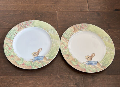 Primary image for Beatrix Potter Peter Rabbit Easter Dinner Plates Set of 2 New Spring Garden