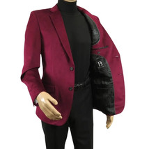 Men's Velvet Sport Coat Jacket by BASSIRI Leonardi J1042 Burgundy image 4