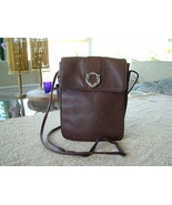 Pre-Loved Fossil Brown Pebbled Leather with Silver-tone Accent Crossbody Purse - $28.00