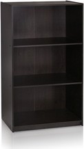 Simple 3-Tier Bookcase Storage Shelves From Furinno, In Espresso. - £43.14 GBP