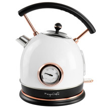 MegaChef 1.8 Liter Half Circle Electric Tea Kettle with Thermostat in White - £67.44 GBP