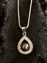 C&amp;C Pearls Black Pearl Pendant Necklace - £55.11 GBP