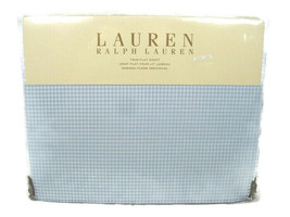  Ralph Lauren One Twin Flat Sheet Georgica Garden Sanabel Blue Gingham - $50.49