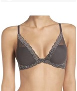 NEW NATORI 730023 FEATHERS CONTOUR PLUNGE BRA DARK GREY SIZE 36D - £33.52 GBP