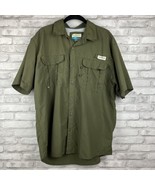 Magellan Outdoor Shirt Mens Large Dark Green Fishing Relaxed Fit Short S... - £13.01 GBP