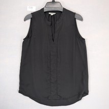 Pleione Women&#39;s S Black Sleeveless Blouse Chiffon Sheer V-Neck Career Of... - $24.00