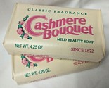 2X Vintage Cashmere Bouquet Classic Fragrance Mild Beauty Soap Bars 4.25... - £14.90 GBP