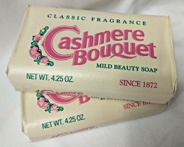 2X Vintage Cashmere Bouquet Classic Fragrance Mild Beauty Soap Bars 4.25 Oz Each - £14.90 GBP