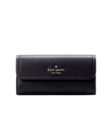 New Kate Spade Rosie Large Flap Wallet Pebble Leather Black - $89.98 CAD
