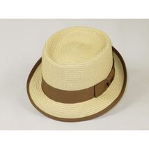 Men's Broner Summer Hat Woven Straw Style Porkpie STAND UP 88-8606 Natural image 2