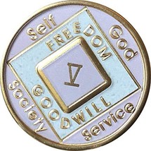 5 Year Pink and White NA Medallion Official Narcotics Anonymous Chip - £33.22 GBP