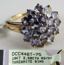 10k Solid Gold Ring Tanzanite Gemstone Yellow Size 7 Womens New + Tag + Box! - £292.88 GBP
