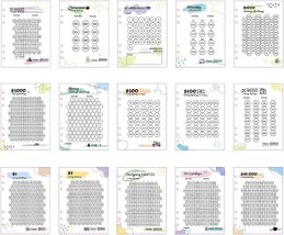 15 Laminated Money Savings Challenge Sheets Cash BUDGET Cards Reusable 6... - $9.89