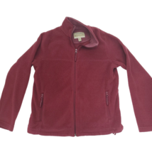 Cabelas Sweatshirt Jacket Women Medium Burgundy Reg Full Zip Outerwear F... - $9.10