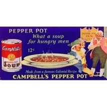 CAMPBELL&#39;S PEPPER POT BILLBOARD GLOSSY STICKER 3&quot;x1.5&quot; - £3.12 GBP