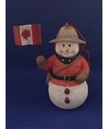 4” Resin Christmas Ornament International Canada Snowman w/ Canadian Flag - $18.90 CAD