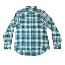 J Crew Plaid Flannel Shirt Mens Size Small Teal &amp; White $89.50 Msrp New NWT - $24.70