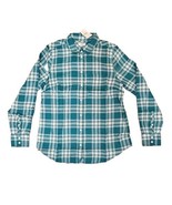J Crew Plaid Flannel Shirt Mens Size Small Teal &amp; White $89.50 Msrp New NWT - $33.78 CAD