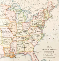 1916 United States Of America Map Fold Out Political Boundaries 10&quot;x15&quot; ... - $553.22 MXN
