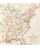 1916 United States Of America Map Fold Out Political Boundaries 10&quot;x15&quot; ... - $42.03 CAD