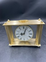 Vintage Seiko Quartz Carriage Brass Mantle Clock Gold QZ102G Made Japan ~ Works - £34.91 GBP