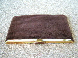 Pre-Loved Etra Brown Suede Convertible Clutch Purse - $35.00