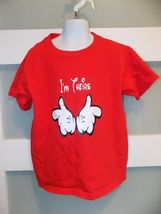 I'm Theirs Cartoon Mickey Mouse Hands Red SS T-Shirt Size XS Youth - $16.20