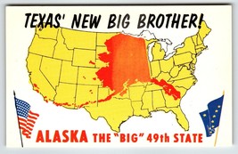 Postcard Greetings From Alaska Map Chrome 49th State Move Over Texas Big Brother - £6.65 GBP