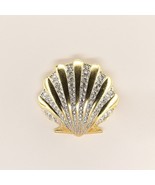 Swarovski Shell Gold Tone and Pave&#39; Pin/Brooch. Rare - $1,672.96 MXN