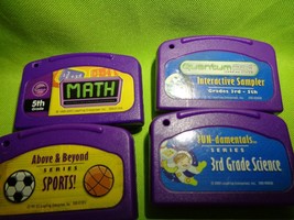 Leap Frog Leap pad Quantum Pad Learning Game 4 Lot Math Sports Science Cartridge - £8.91 GBP