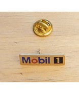 Vintage gold tone advertising brand Mobil 1 gas and oil company pin badge - €6,81 EUR