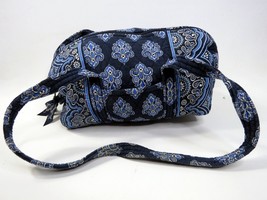 Vera Bradley Calypso Top Zip Shoulder Bag Purse Navy Blue 10in x 6in - $15.20