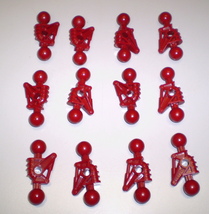 12 Used Lego Bionicle Dark Red Toa Metru Lower Arm Section w Two Ball Joints - £7.97 GBP