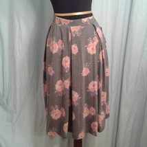 Lularoe XL Madison Floral Skirt Pink Gray Stretchy - £22.31 GBP