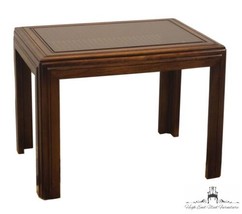 ALTAVISTA LANE Solid Walnut Rustic Americana 30x22&quot; Accent End Table w. Glass... - £479.60 GBP