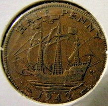 1942 Great Britain-Half Penny-Very Fine+ detail - £1.19 GBP