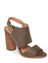 Caslon Women&#39;s Slingback Block Heel Sandals Miriam Earth Metallic Gray Size 10 - £11.70 GBP