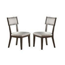 Contemporary Solid wood &amp; Veneer Dining Room Chairs 2pcs Chair Set Cream - £215.22 GBP